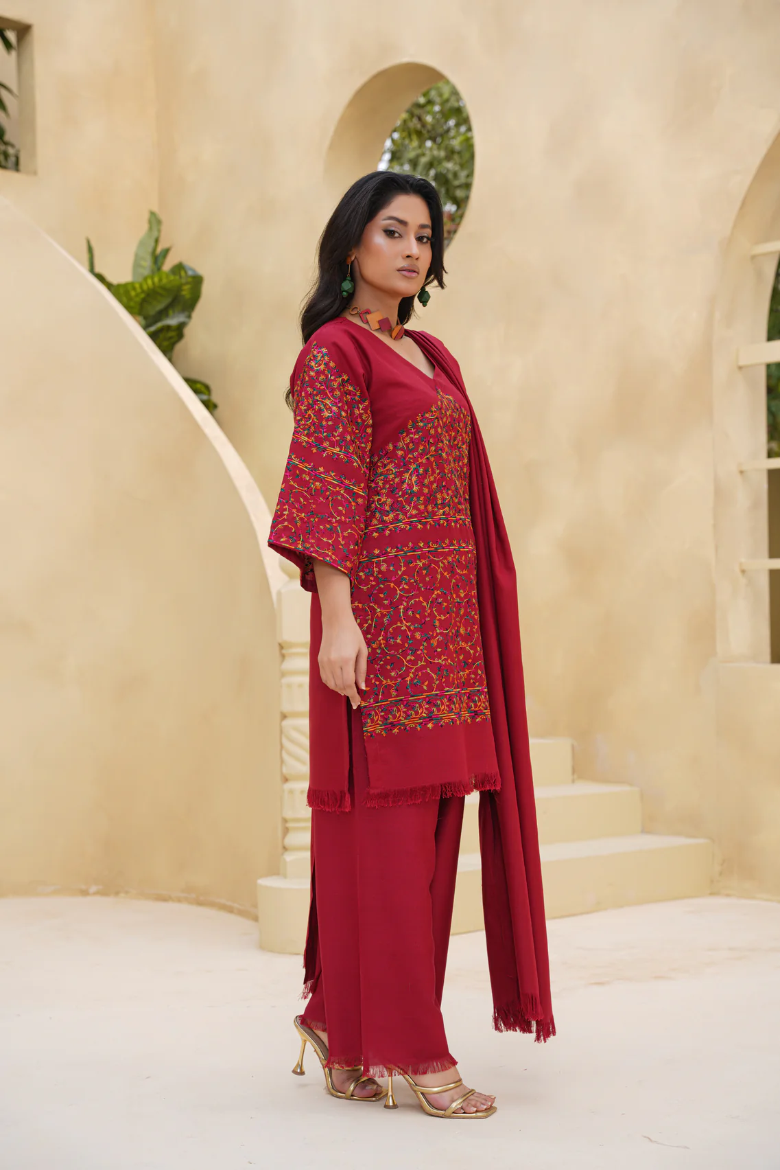Gulaal 3PC Maroon - Image 2