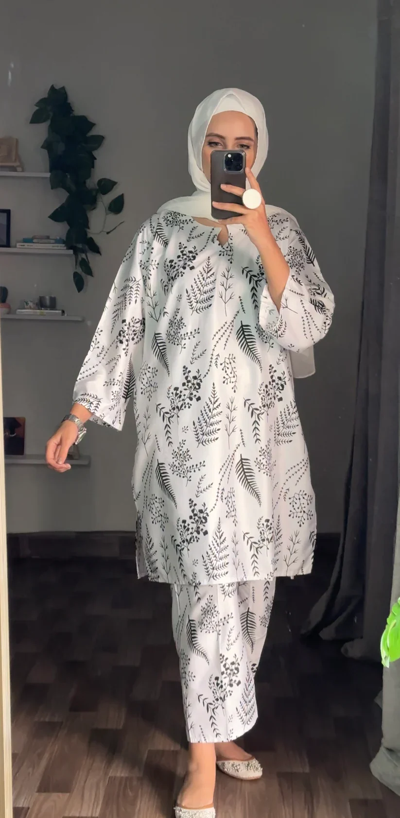 FLORA LEAF PRINT 2PCS STITCHED - Image 9
